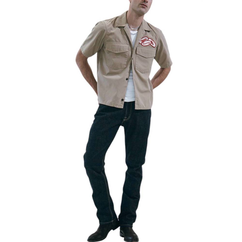 NEW BTFL-LIFE short sleeve mechanic shirt in tan